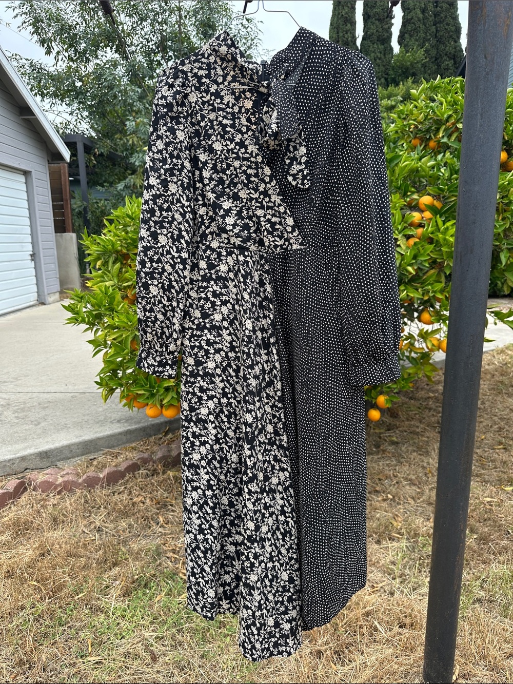 A.O.T.C Black Floral & Polka Dot Long-Sleeve Whimsigoth Dress